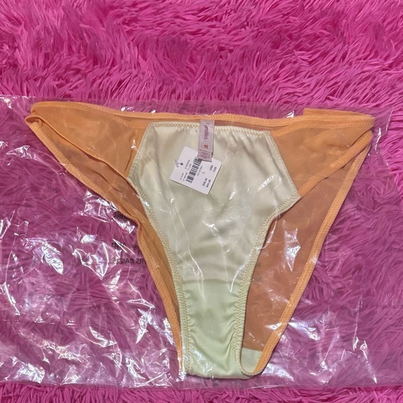 Anthropologie Lyrebird Satin Mesh Bikini Brief Women Size Large - Picture 3 of 5